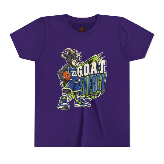 G.O.A.T. Energy Youth Basketball Tee — "Full Court, Full G.O.A.T."