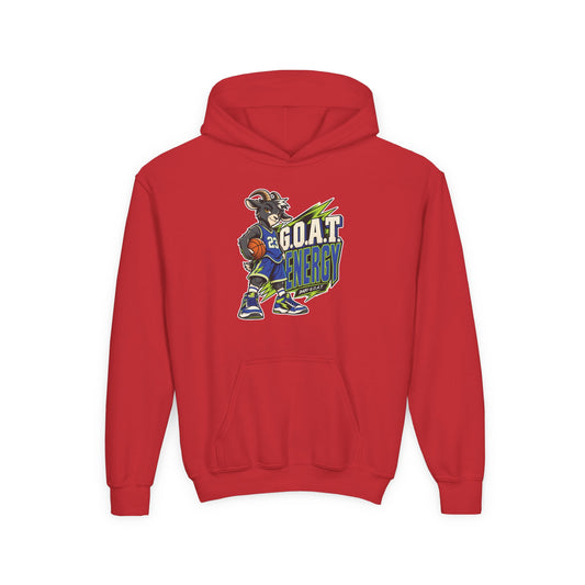 Youth Basketball Hoodie — "Full Court, Full G.O.A.T." Youth Heavy Blend Hooded Sweatshirt