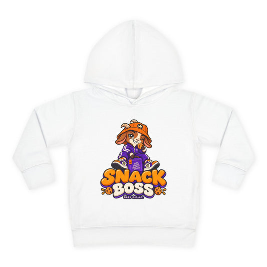 Toddler Hoodie — "Snack Boss" Cute Cartoon Pullover (Little Boss, Big Appetite)