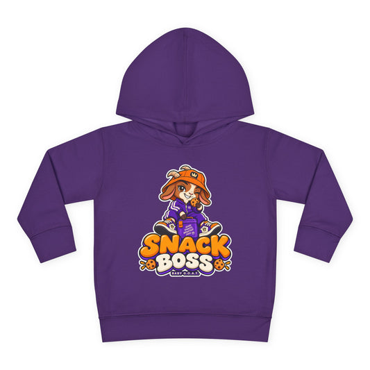 Toddler Hoodie — "Snack Boss" Cute Cartoon Pullover (Little Boss, Big Appetite)
