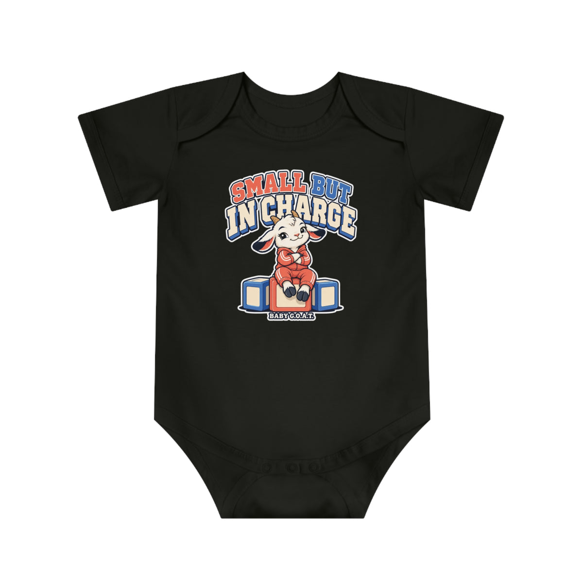 Baby Bodysuit — "Small But In Charge" Cute Boss Baby Short Sleeve Onesie