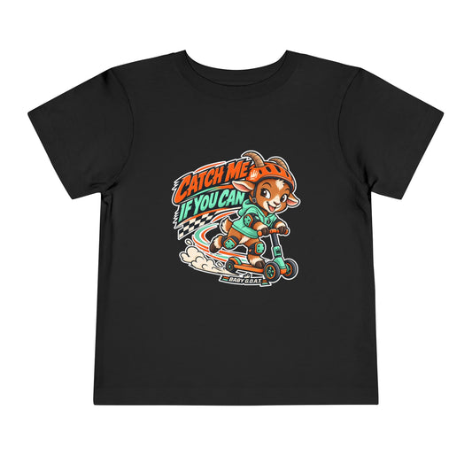 Toddler Tee — Catch Me If You Can Scooter Graphic (On The Go, Always G.O.A.T.)