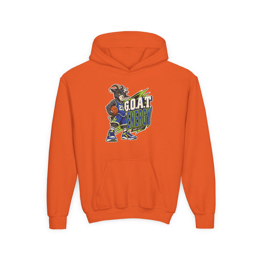 Youth Basketball Hoodie — "Full Court, Full G.O.A.T." Youth Heavy Blend Hooded Sweatshirt