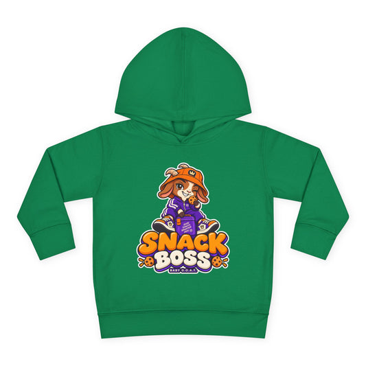 Toddler Hoodie — "Snack Boss" Cute Cartoon Pullover (Little Boss, Big Appetite)