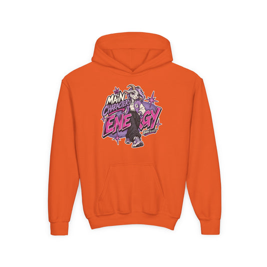 Youth Hoodie — "Main Character Energy" Youth Heavy Blend Hooded Sweatshirt