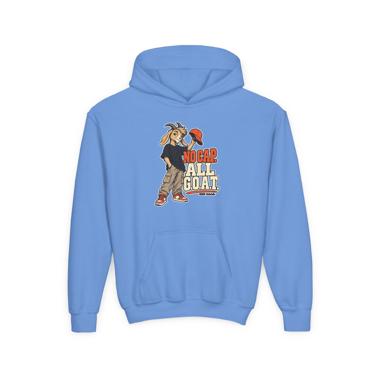 Youth Hoodie - "No Cap All Goat" Youth Heavy Blend Hooded Sweatshirt