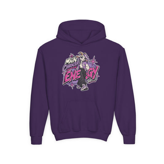 Youth Hoodie — "Main Character Energy" Youth Heavy Blend Hooded Sweatshirt