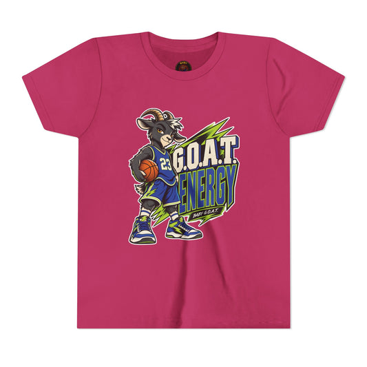 G.O.A.T. Energy Youth Basketball Tee — "Full Court, Full G.O.A.T."
