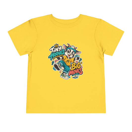 Toddler Tee — "Tiny Hooves Big Moves" The Dancing G.O.A.T Graphic