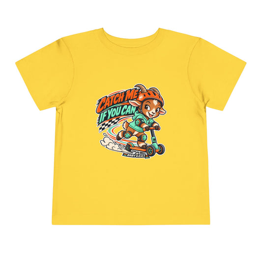 Toddler Tee — Catch Me If You Can Scooter Graphic (On The Go, Always G.O.A.T.)
