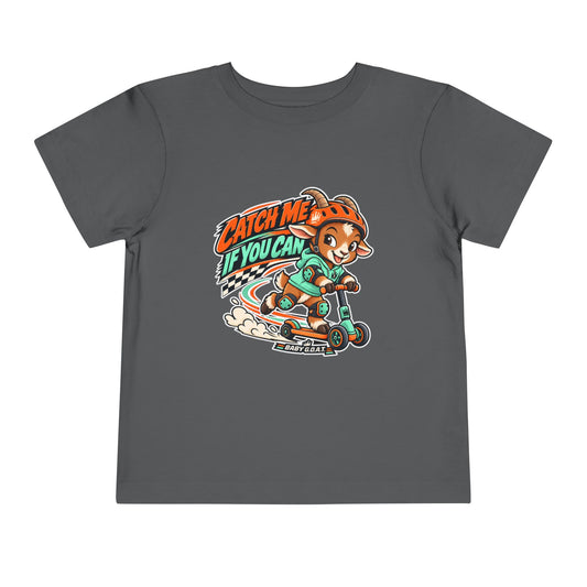 Toddler Tee — Catch Me If You Can Scooter Graphic (On The Go, Always G.O.A.T.)