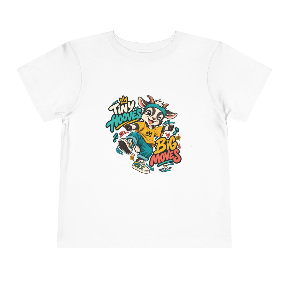 Toddler Tee — "Tiny Hooves Big Moves" The Dancing G.O.A.T Graphic