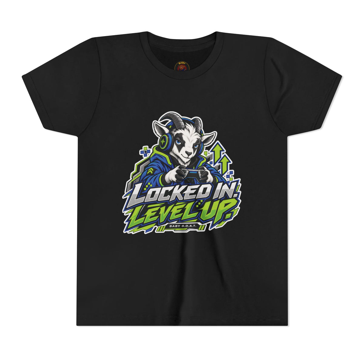 Youth "Locked In Level Up" Gaming T-Shirt — Stay G.O.A.T. Youth Short Sleeve Tee