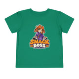 Toddler T-Shirt — "Snack Boss" Cute Character Shirt Toddler Short Sleeve Tee ("Little Boss, Big Appetite")