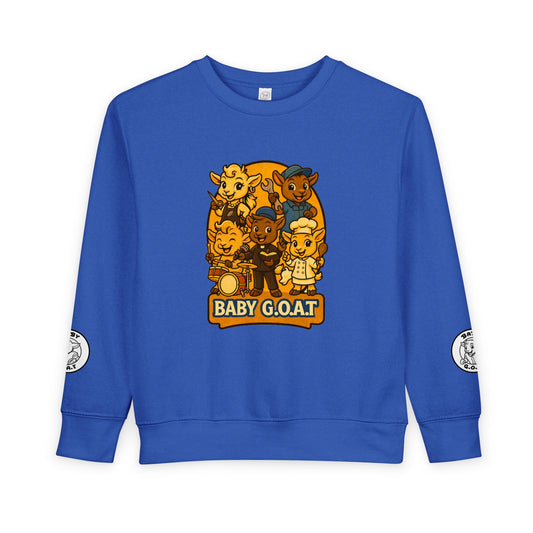 Baby G.O.A.T. Toddler Sweatshirt — Cute Cartoon Goats Kids Pullover