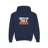 Youth Hoodie - "Ghosts Can Take a Number" Halloween Sweatshirt