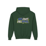 Youth Basketball Hoodie — "Full Court, Full G.O.A.T." Youth Heavy Blend Hooded Sweatshirt