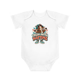 Baby Bodysuit – "Fresh Outta Naptime" Cute Goat Design (Rested Up, Ready to Goat)