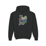 Youth Basketball Hoodie — "Full Court, Full G.O.A.T." Youth Heavy Blend Hooded Sweatshirt
