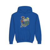 Youth Basketball Hoodie — "Full Court, Full G.O.A.T." Youth Heavy Blend Hooded Sweatshirt