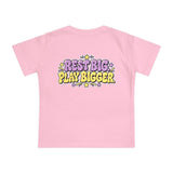 Baby T-Shirt — "Nap Hard Play Hard" Cute Sleeping Baby G.O.A.T Graphic T-Shirt