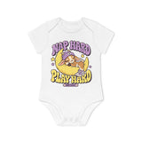 Baby Bodysuit — "Nap Hard Play Hard" Cute Sleepy Bunny Organic Onesie