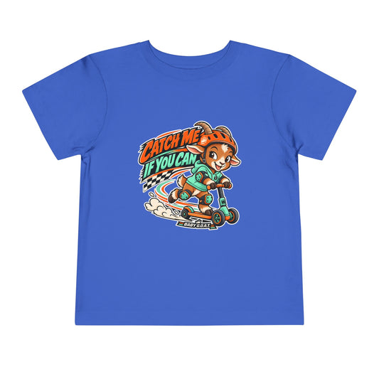 Toddler Tee — Catch Me If You Can Scooter Graphic (On The Go, Always G.O.A.T.)