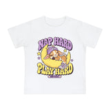 Baby T-Shirt — "Nap Hard Play Hard" Cute Sleeping Baby G.O.A.T Graphic T-Shirt