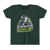 Youth "Locked In Level Up" Gaming T-Shirt — Stay G.O.A.T. Youth Short Sleeve Tee