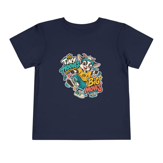 Toddler Tee — "Tiny Hooves Big Moves" The Dancing G.O.A.T Graphic