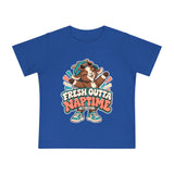 Baby T-Shirt — "Fresh Outta Naptime" Goat Graphic Short Sleeve