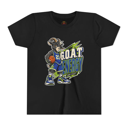 G.O.A.T. Energy Youth Basketball Tee — "Full Court, Full G.O.A.T."