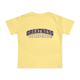 Baby T-Shirt — "Born to Be G.O.A.T." Graphic Tee (Greatness Starts Small)