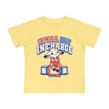 Baby T-Shirt — "Small But In Charge / Little Size Big Boss Energy" Cute Goat Graphic