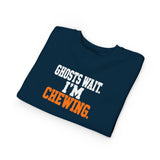 Toddler Sweatshirt - "Ghosts Wait. I'm Chewing." Halloween Funny Kids Pullover