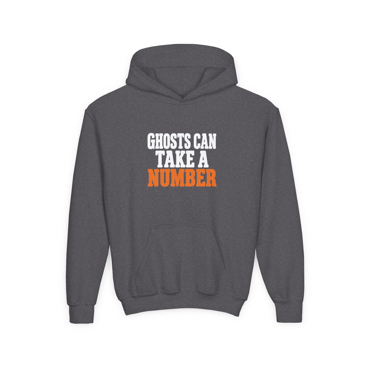 Youth Hoodie - "Ghosts Can Take a Number" Halloween Sweatshirt