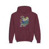 Youth Basketball Hoodie — "Full Court, Full G.O.A.T." Youth Heavy Blend Hooded Sweatshirt