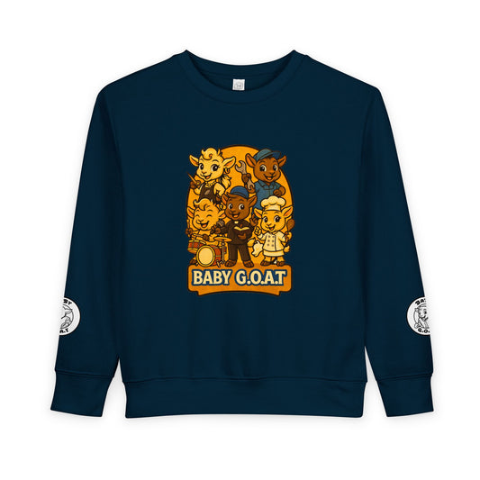 Baby G.O.A.T. Toddler Sweatshirt — Cute Cartoon Goats Kids Pullover