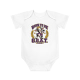 Baby Bodysuit — "Born to Be G.O.A.T." Cute Goat Graphic, "Greatness Starts Small" Newborn Onesie