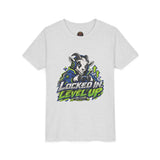 Youth "Locked In Level Up" Gaming T-Shirt — Stay G.O.A.T. Youth Short Sleeve Tee
