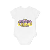 Baby Bodysuit — "Nap Hard Play Hard" Cute Sleepy Bunny Organic Onesie