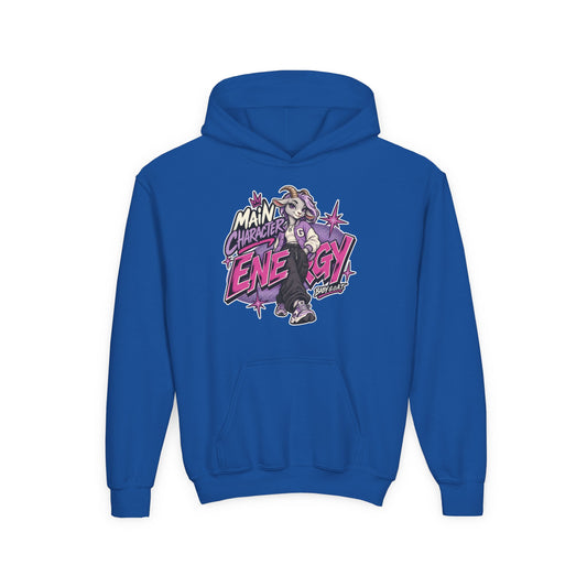 Youth Hoodie — "Main Character Energy" Youth Heavy Blend Hooded Sweatshirt