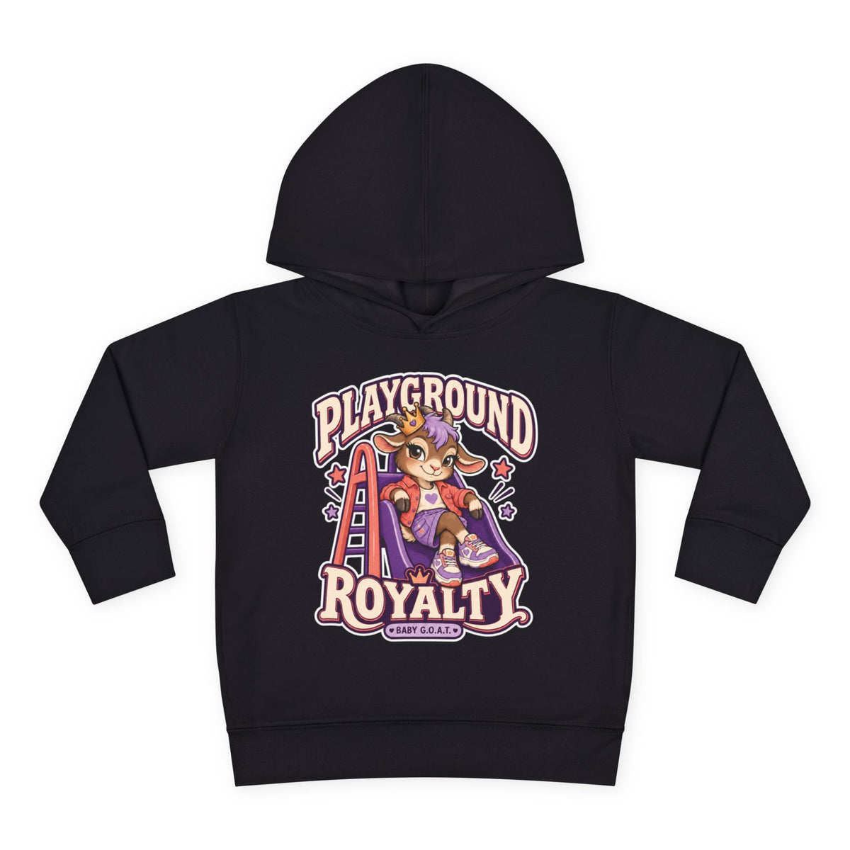 Toddler Hoodie — "Playground Royalty" Crown On, Game On Kids Pullover