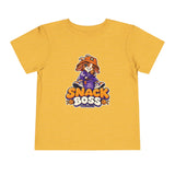 Toddler T-Shirt — "Snack Boss" Cute Character Shirt Toddler Short Sleeve Tee ("Little Boss, Big Appetite")