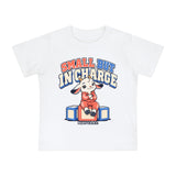 Baby T-Shirt — "Small But In Charge / Little Size Big Boss Energy" Cute Goat Graphic