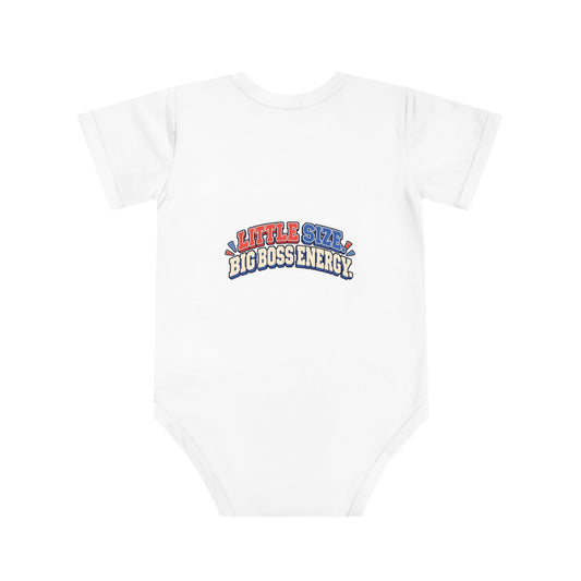 Baby Bodysuit — "Small But In Charge" Cute Boss Baby Short Sleeve Onesie