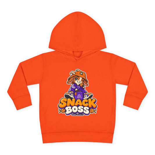 Toddler Hoodie — "Snack Boss" Cute Cartoon Pullover (Little Boss, Big Appetite)