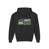 Youth Basketball Hoodie — "Full Court, Full G.O.A.T." Youth Heavy Blend Hooded Sweatshirt