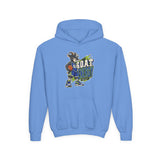 Youth Basketball Hoodie — "Full Court, Full G.O.A.T." Youth Heavy Blend Hooded Sweatshirt