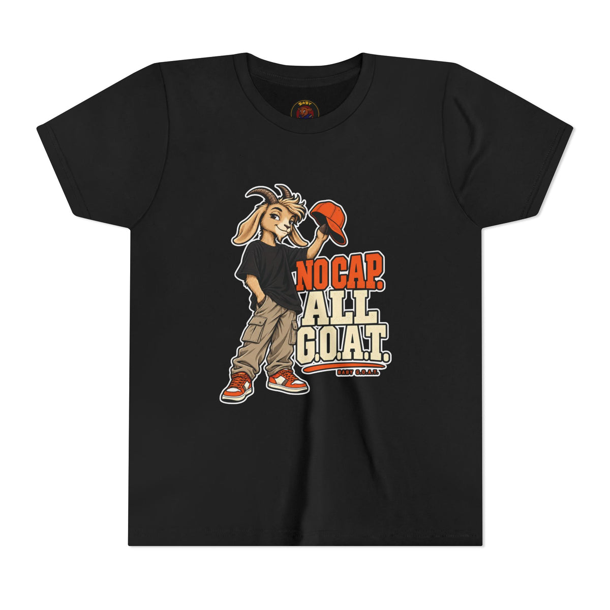 Youth T-Shirt — "No Cap All Goat" Youth Short Sleeve T-Shirt